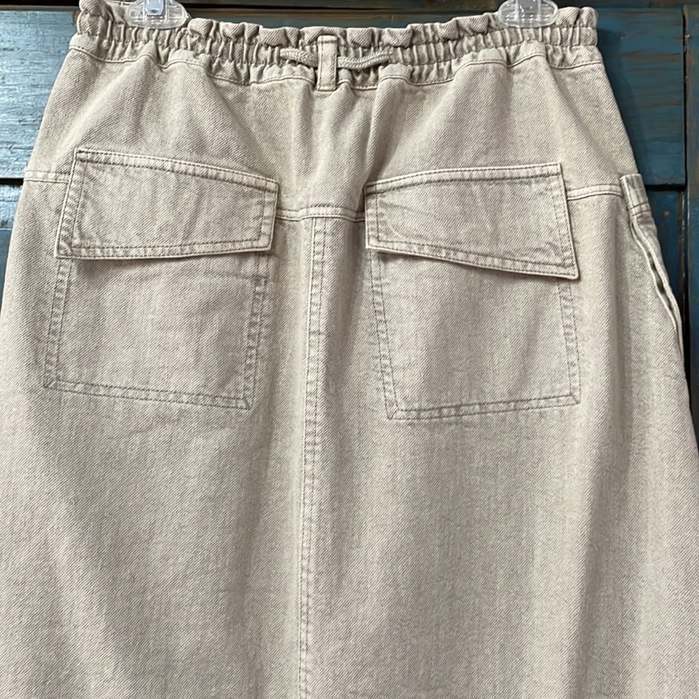 New Free People “Like This” maxi skirt khaki tan XS fits 10-12. Sold out. - Picture 3 of 7